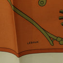 HERMES Carre 90 Scarf ""CARROSSIER"" Silk Brown Auth 187304-19