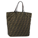 FENDI Zucca Canvas Hand Bag Black Black Auth 187306A-1