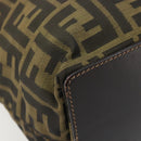 FENDI Zucca Canvas Hand Bag Black Black Auth 187306A-14