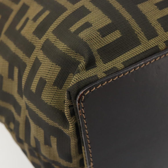 FENDI Zucca Canvas Hand Bag Black Black Auth 187306A