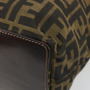 FENDI Zucca Canvas Hand Bag Black Black Auth 187306A-15