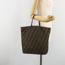 FENDI Zucca Canvas Hand Bag Black Black Auth 187306A-20