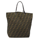 FENDI Zucca Canvas Hand Bag Black Black Auth 187306A-2