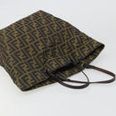 FENDI Zucca Canvas Hand Bag Black Black Auth 187306A-6