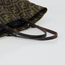 FENDI Zucca Canvas Hand Bag Black Black Auth 187306A-7