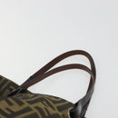 FENDI Zucca Canvas Hand Bag Black Black Auth 187306A-8