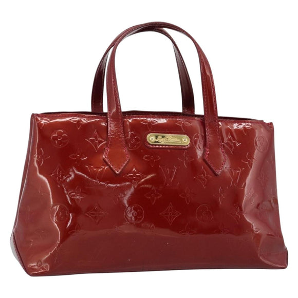 LOUIS VUITTON Monogram Vernis Wilshire PM Bag Rouge Grunadine M91723 Auth 187307