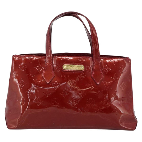 LOUIS VUITTON Monogram Vernis Wilshire PM Bag Rouge Grunadine M91723 Auth 187307
