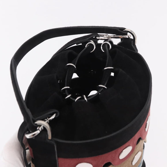 PIERRE HARDY Shoulder Bag Suede 2way Black Silver Auth 187310V