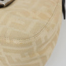 FENDI Zucca Canvas Mamma Baguette Shoulder Bag Beige Silver Auth 187318A-14
