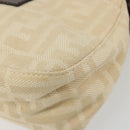 FENDI Zucca Canvas Mamma Baguette Shoulder Bag Beige Silver Auth 187318A-16