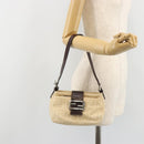 FENDI Zucca Canvas Mamma Baguette Shoulder Bag Beige Silver Auth 187318A-24