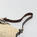 FENDI Zucca Canvas Mamma Baguette Shoulder Bag Beige Silver Auth 187318A-8