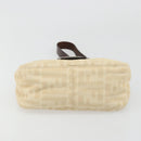 FENDI Zucca Canvas Mamma Baguette Shoulder Bag Beige Silver Auth 187318A-5