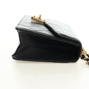 CHANEL Matelasse Chain Shoulder Bag Lamb Skin Black Gold CC Auth 187319SM-5