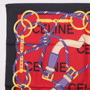 CELINE Scarf Silk Red Auth 187321-2