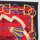 CELINE Scarf Silk Red Auth 187321-3