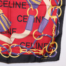 CELINE Scarf Silk Red Auth 187321-5