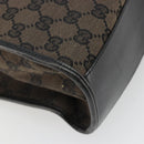 GUCCI GG Canvas Jackie Tote Bag Dark Brown Silver 002 1064 3444 Auth 187330-13