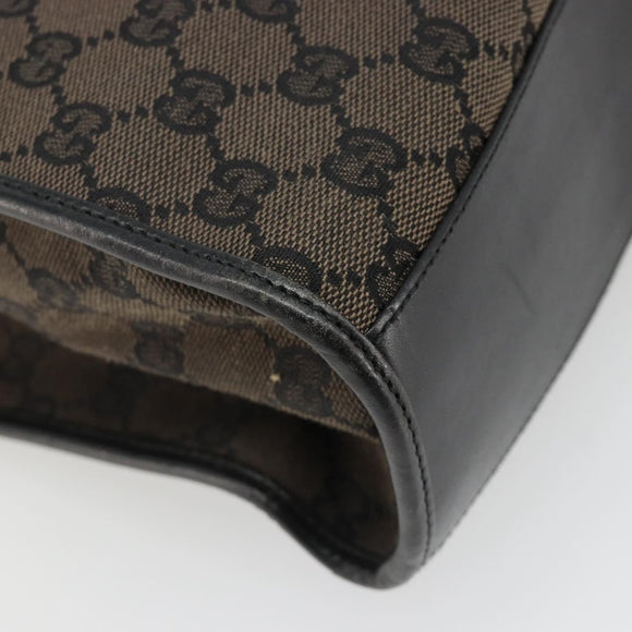 GUCCI GG Canvas Jackie Tote Bag Dark Brown Silver 002 1064 3444 Auth 187330