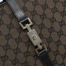 GUCCI GG Canvas Jackie Tote Bag Dark Brown Silver 002 1064 3444 Auth 187330-14