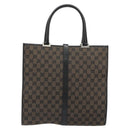 GUCCI GG Canvas Jackie Tote Bag Dark Brown Silver 002 1064 3444 Auth 187330-3
