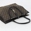 GUCCI GG Canvas Jackie Tote Bag Dark Brown Silver 002 1064 3444 Auth 187330-6