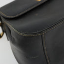 GUCCI Shoulder Bag Leather Black Gold Auth 187332-11