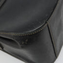 GUCCI Shoulder Bag Leather Black Gold Auth 187332-13