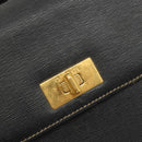 GUCCI Shoulder Bag Leather Black Gold Auth 187332-15