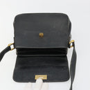 GUCCI Shoulder Bag Leather Black Gold Auth 187332-16