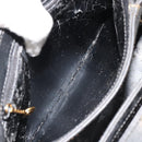 GUCCI Shoulder Bag Leather Black Gold Auth 187332-21