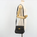 GUCCI Shoulder Bag Leather Black Gold Auth 187332-26