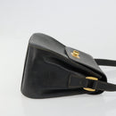 GUCCI Shoulder Bag Leather Black Gold Auth 187332-4