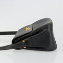 GUCCI Shoulder Bag Leather Black Gold Auth 187332-5
