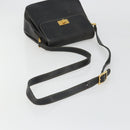 GUCCI Shoulder Bag Leather Black Gold Auth 187332-7