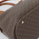 CELINE Macadam Canvas Hand Bag PVC Leather Brown Gold Auth 187333A-14