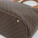 CELINE Macadam Canvas Hand Bag PVC Leather Brown Gold Auth 187333A-15