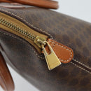 CELINE Macadam Canvas Hand Bag PVC Leather Brown Gold Auth 187333A-17