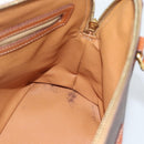 CELINE Macadam Canvas Hand Bag PVC Leather Brown Gold Auth 187333A-19
