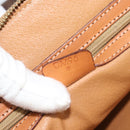 CELINE Macadam Canvas Hand Bag PVC Leather Brown Gold Auth 187333A-12