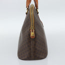CELINE Macadam Canvas Hand Bag PVC Leather Brown Gold Auth 187333A-3
