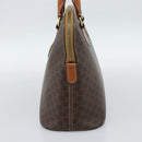 CELINE Macadam Canvas Hand Bag PVC Leather Brown Gold Auth 187333A-4