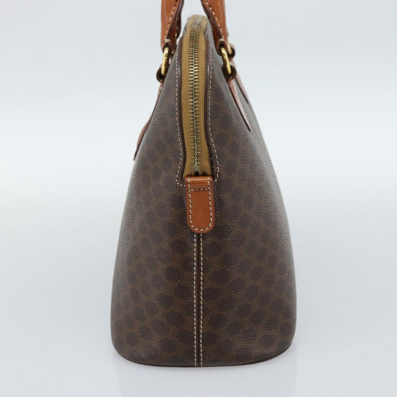 CELINE Macadam Canvas Hand Bag PVC Leather Brown Gold Auth 187333A