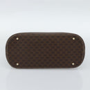 CELINE Macadam Canvas Hand Bag PVC Leather Brown Gold Auth 187333A-5