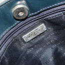 BURBERRY Nova Check Hand Bag PVC Navy Silver Auth 187334-18
