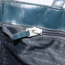 BURBERRY Nova Check Hand Bag PVC Navy Silver Auth 187334-21
