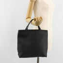 BURBERRY Nova Check Hand Bag PVC Navy Silver Auth 187334-23
