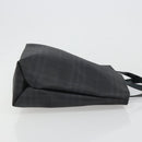 BURBERRY Nova Check Hand Bag PVC Navy Silver Auth 187334-3