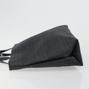 BURBERRY Nova Check Hand Bag PVC Navy Silver Auth 187334-4